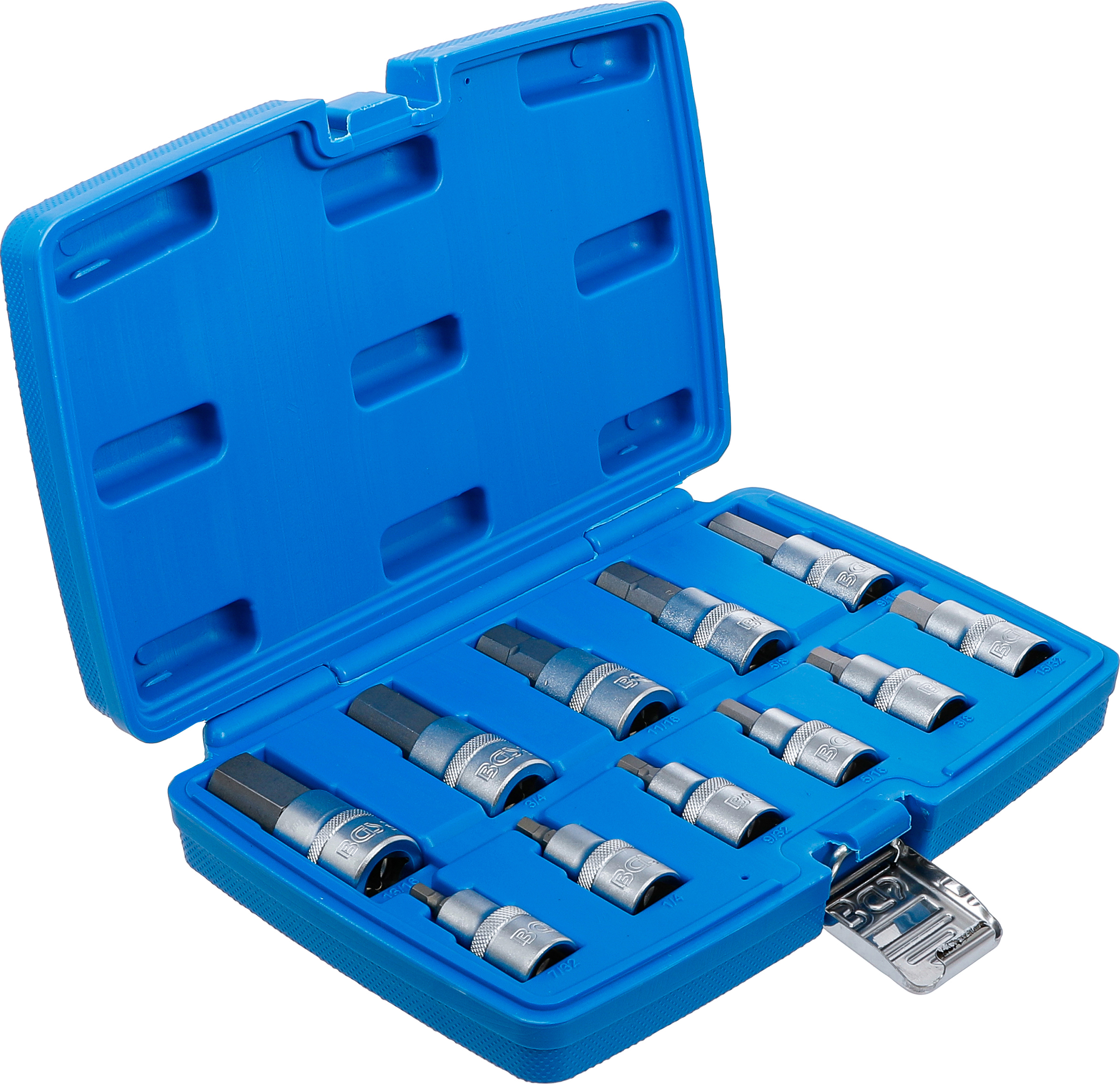 Bit-Insats-sats | 12,5 mm (1/2") | Inre sexkant 7/32" - 13/16" | Tumsstorlekar | 12 delar