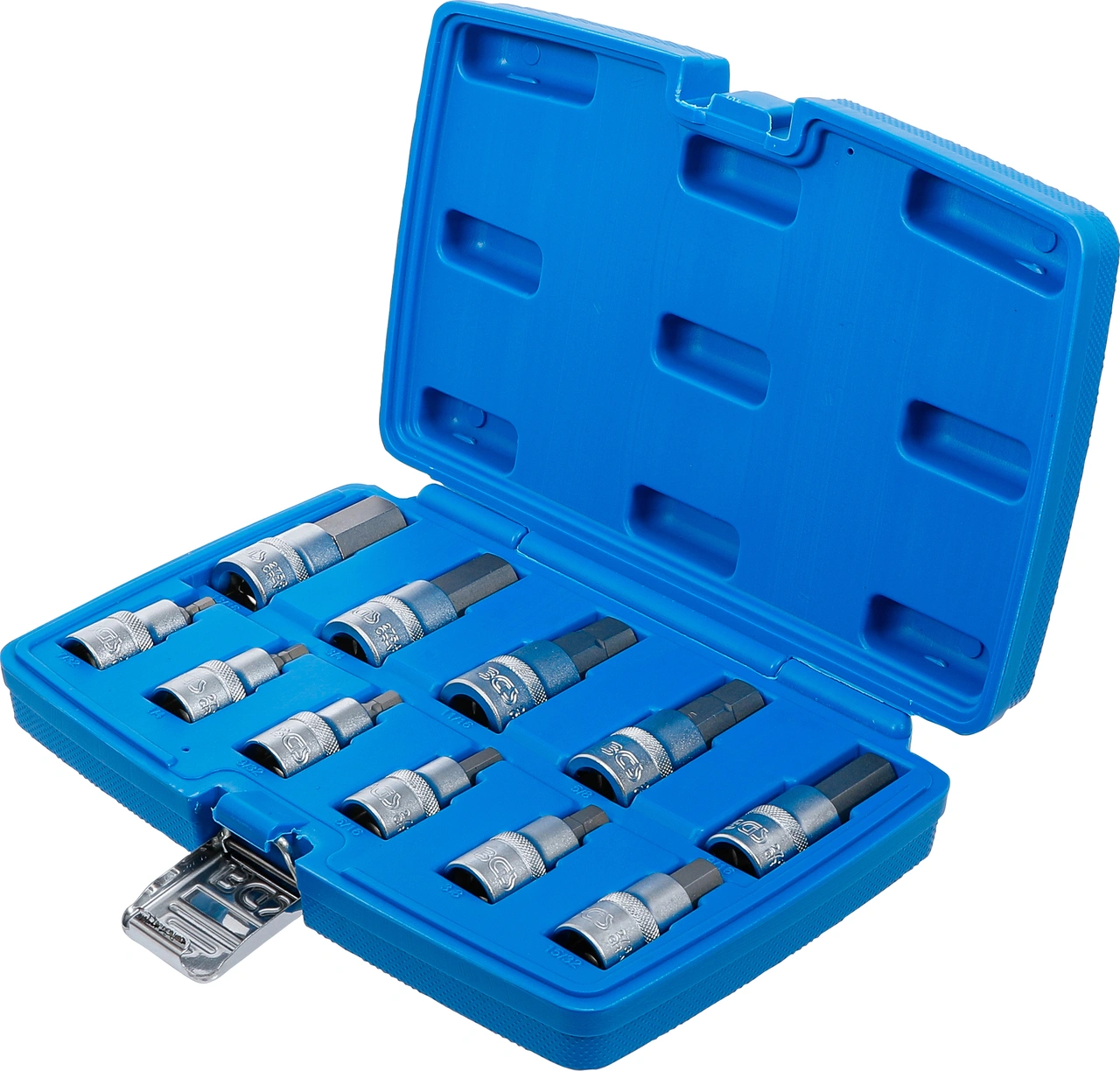 Bit-Insats-sats | 12,5 mm (1/2") | Inre sexkant 7/32" - 13/16" | Tumsstorlekar | 12 delar