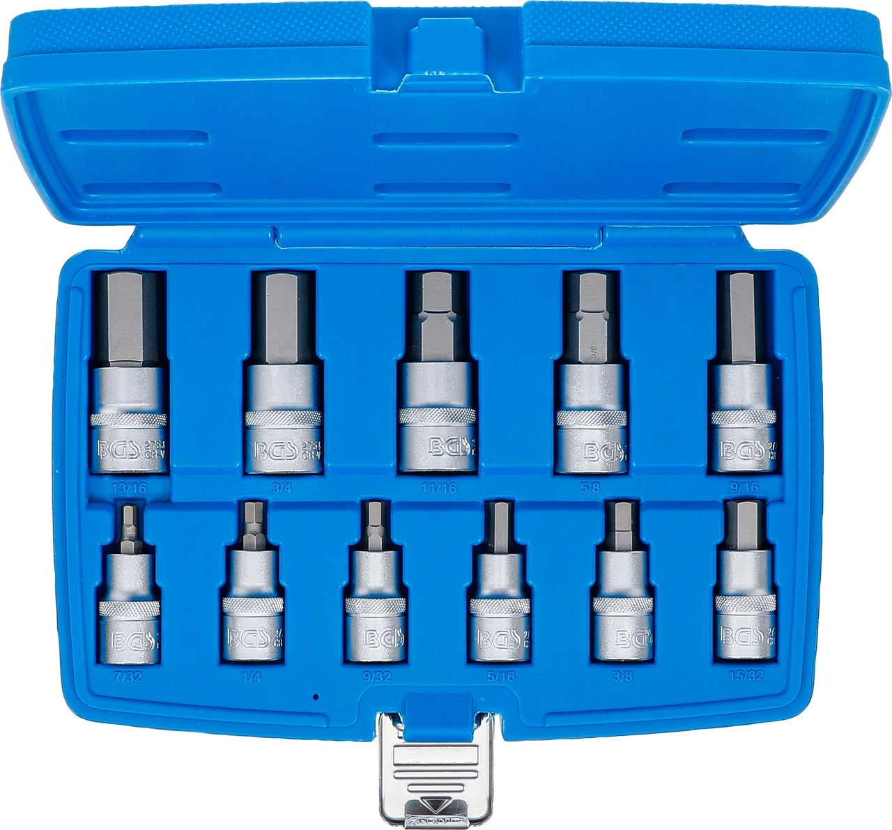 Bit-Insats-sats | 12,5 mm (1/2") | Inre sexkant 7/32" - 13/16" | Tumsstorlekar | 12 delar
