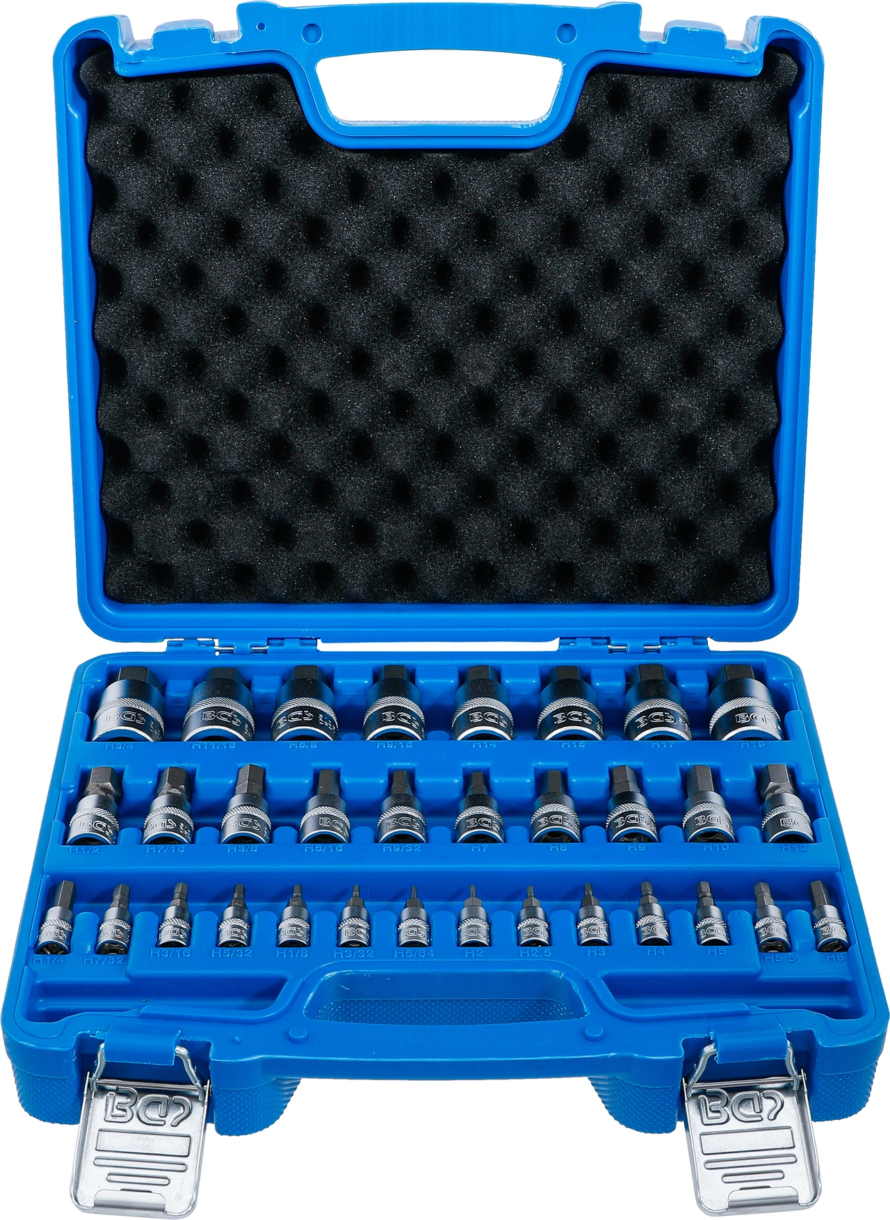 Bit-Insats-sats | 6,3 mm (1/4") / 10 mm (3/8") / 12,5 mm (1/2") | Inre sexkant 2 - 19 mm / 1/4 - 9/16" | Metriska och tumsstorlekar | 32 delar