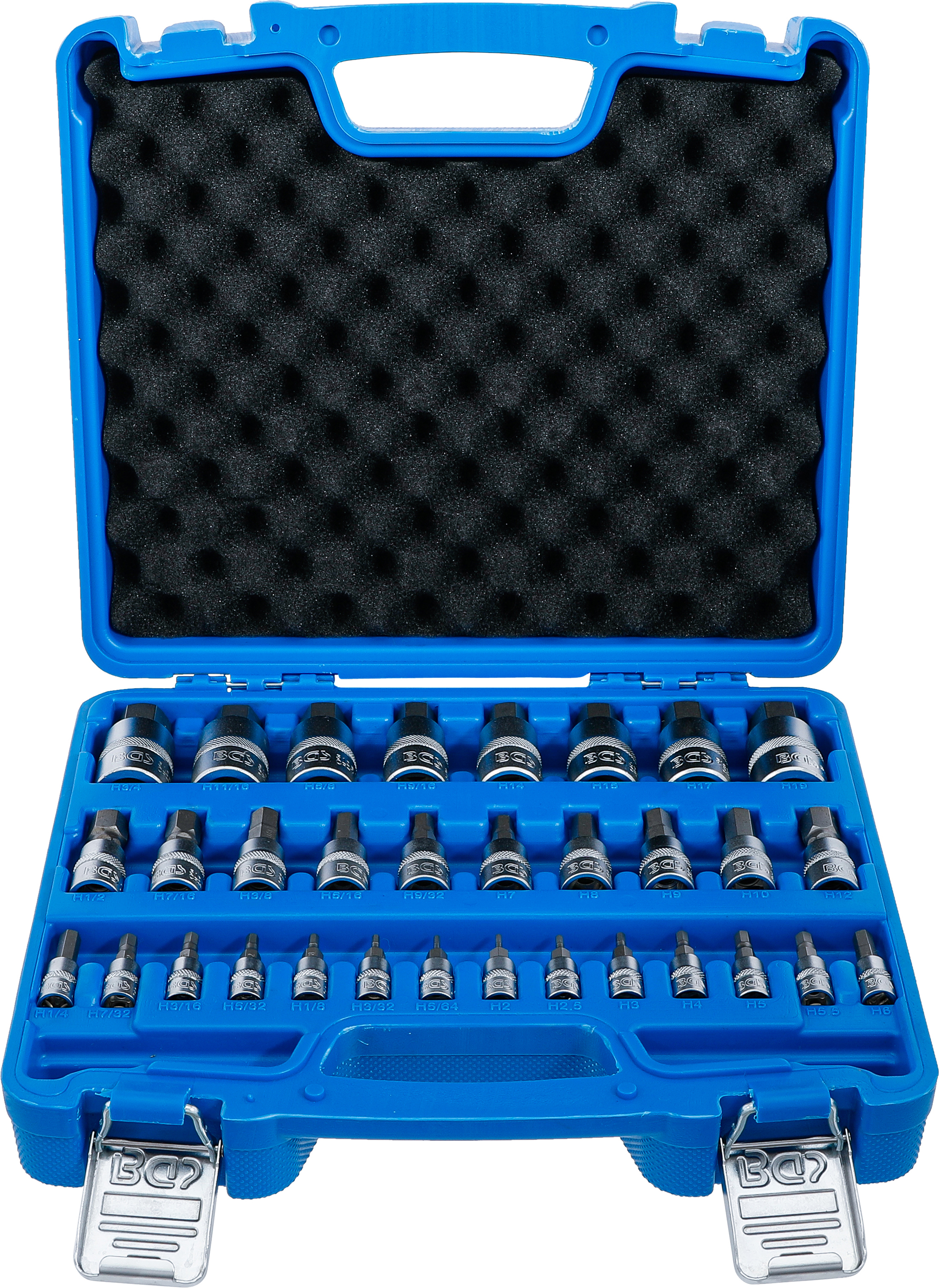 Bit-Insats-sats | 6,3 mm (1/4") / 10 mm (3/8") / 12,5 mm (1/2") | Inre sexkant 2 - 19 mm / 1/4 - 9/16" | Metriska och tumsstorlekar | 32 delar