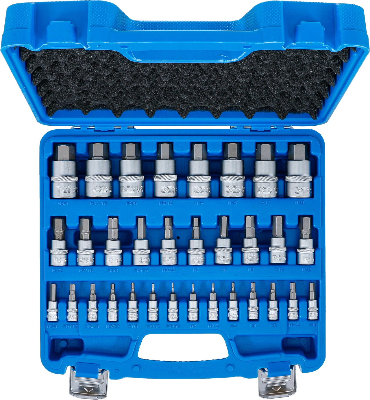 Bit-Insats-sats | 6,3 mm (1/4") / 10 mm (3/8") / 12,5 mm (1/2") | Inre sexkant 2 - 19 mm / 1/4 - 9/16" | Metriska och tumsstorlekar | 32 delar