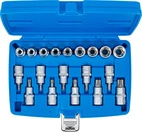 Bit-Insats-/Hylsa-sats | 12,5 mm (1/2") | E-Profil / T-Profil (för Torx) | 19 delar