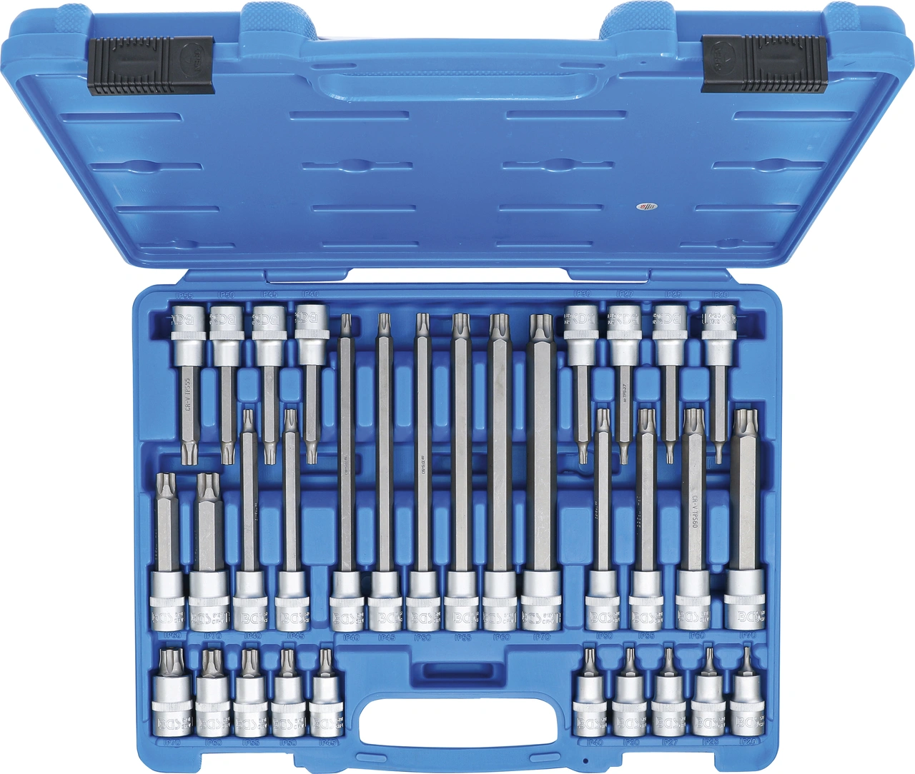 Bit-Insats-sats | 12,5 mm (1/2") | TPS-Profil (för Torx Plus) med borrning TPS20 - TPS70 | 32 delar