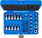Bit- och hylsnyckelsats | 10 mm (3/8 tum) | T-profil (för Torx) | 34 delar