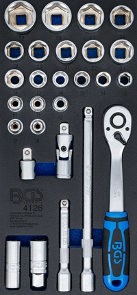 Verkstadsvagninlägg 1/3: Hylsnyckel-sats | 27 delar