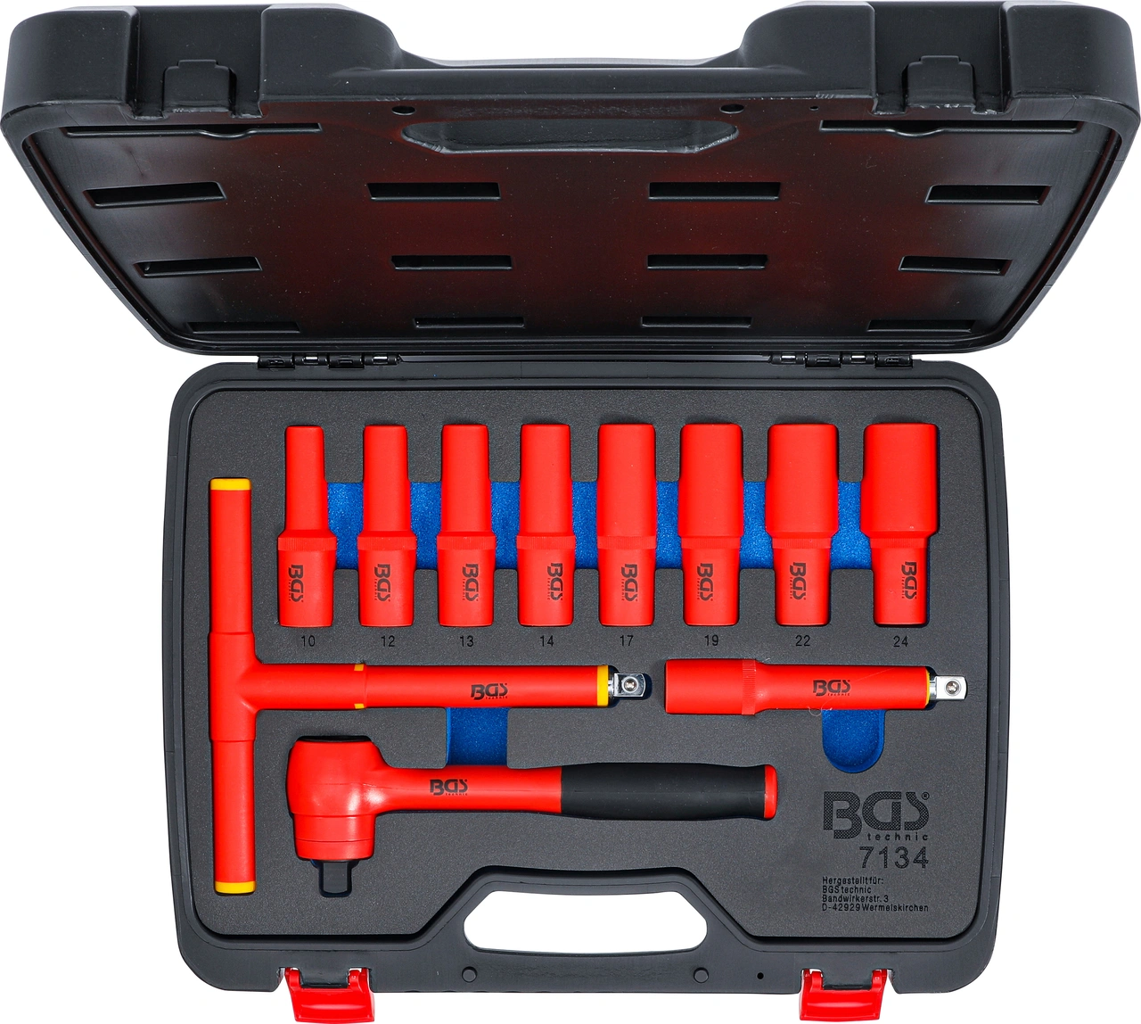 VDE-Hylsnyckel-sats | anslutning 12,5 mm (1/2") | 10 - 24 mm | 11 delar