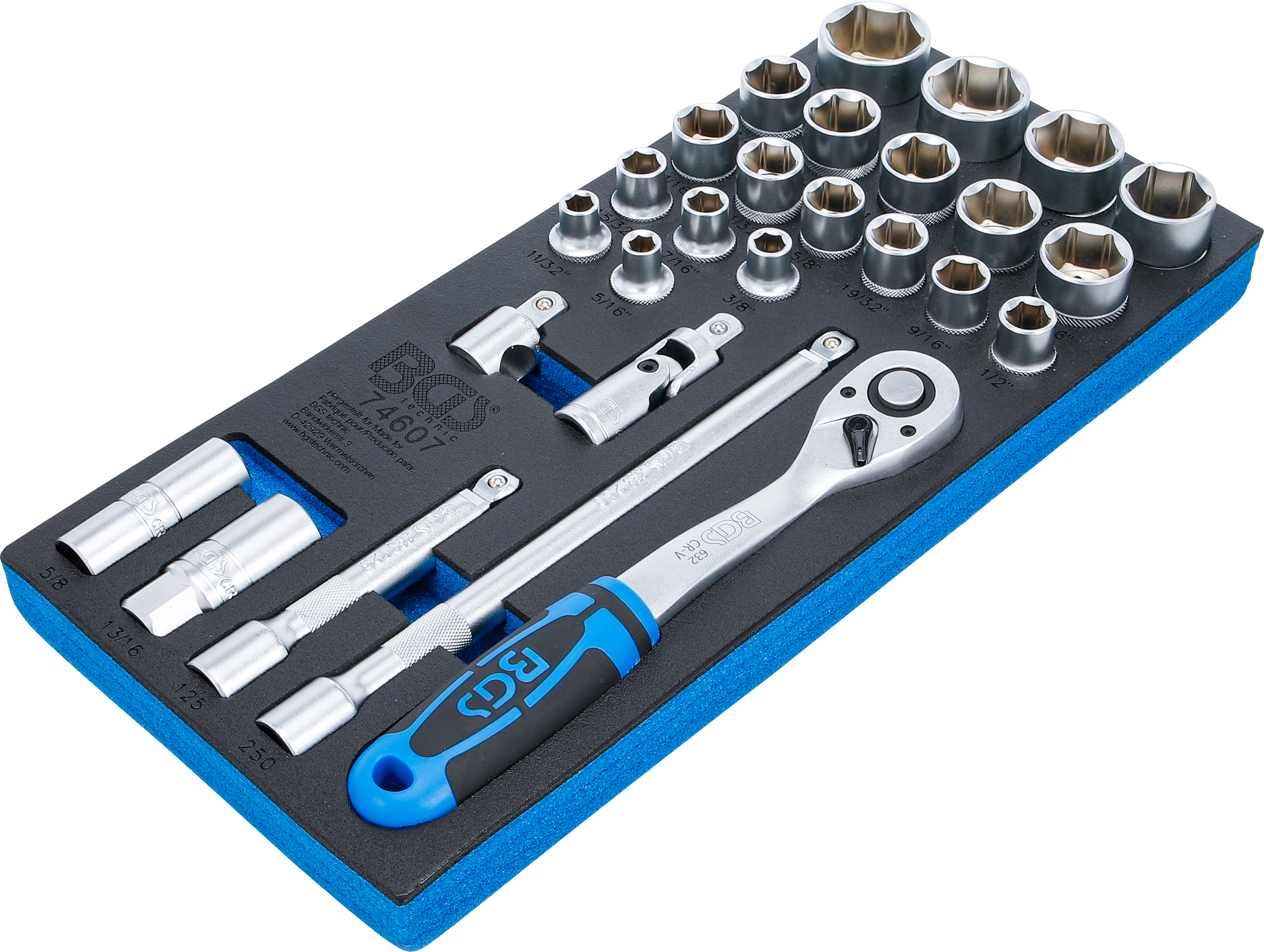 Verkstadsvagninlägg 1/3: Hylsnyckel-sats | Tumsstorlekar | 27 delar