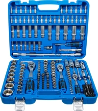 Hylsnyckel-sats vågprofil | 6,3 mm (1/4") / 10 mm (3/8") / 12,5 mm (1/2") | 192 delar