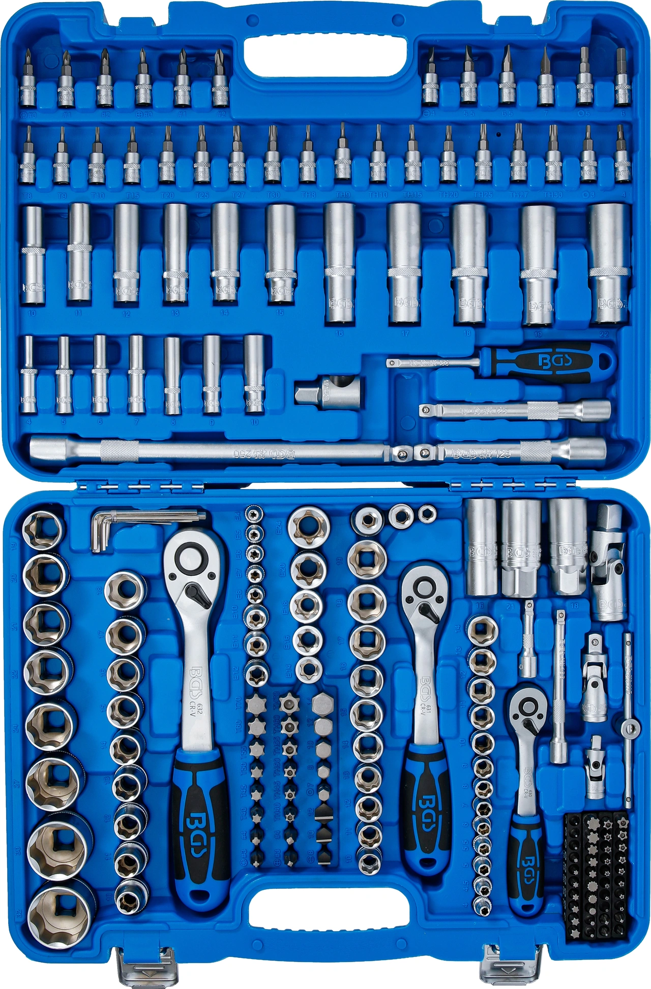 Hylsnyckel-sats vågprofil | 6,3 mm (1/4") / 10 mm (3/8") / 12,5 mm (1/2") | 192 delar
