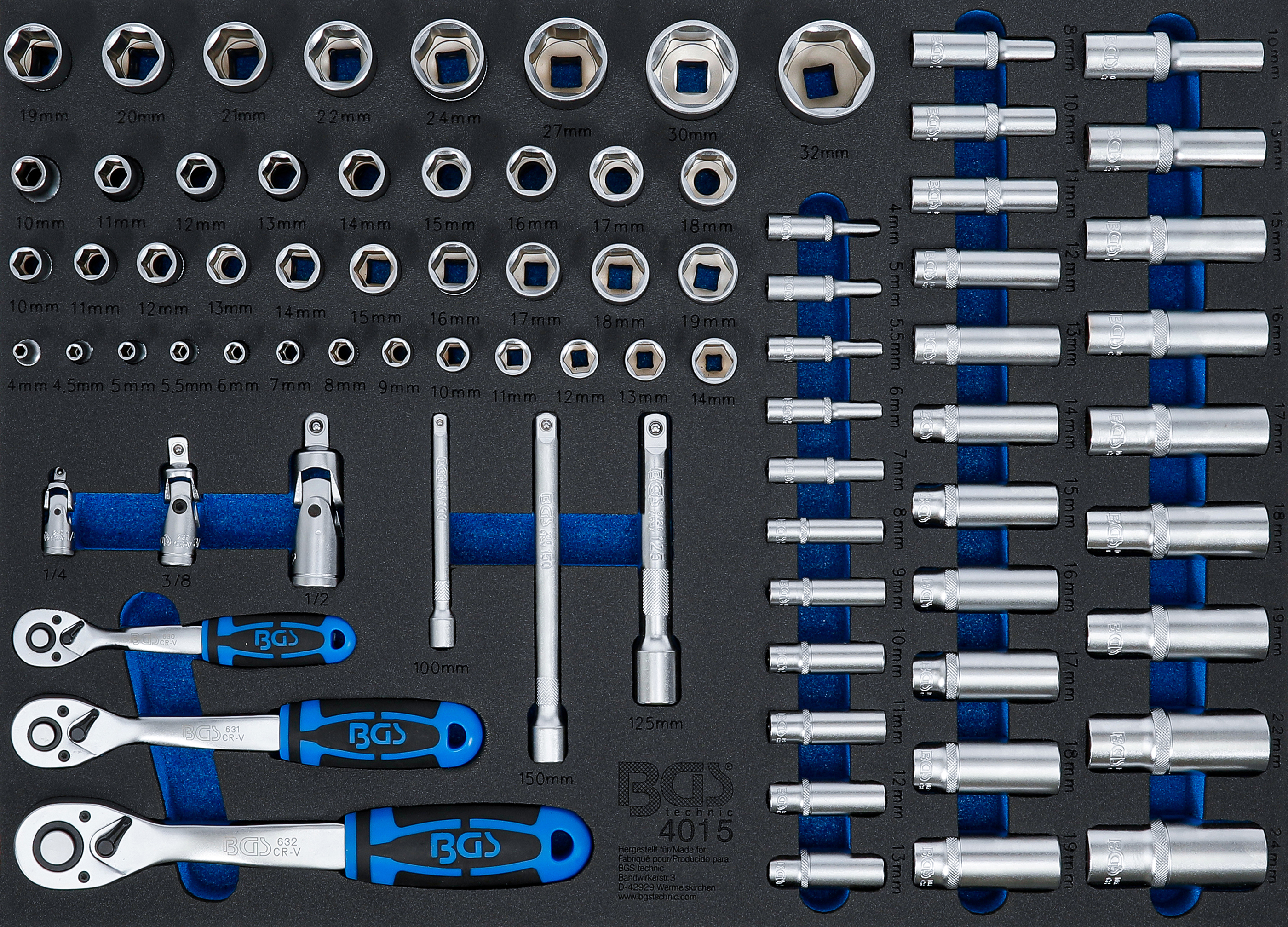 Verkstadsvagninlägg 3/3: Hylsnyckel-sats | 80 delar