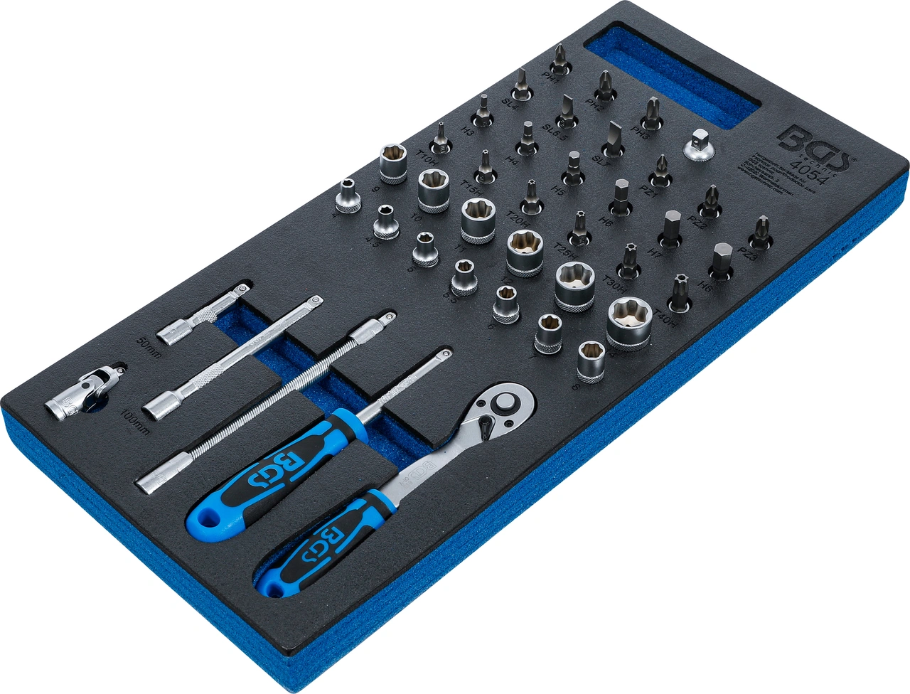 Verkstadsvagninlägg 1/3: Hylsnyckel-sats | 6,3 mm (1/4") | 41 delar