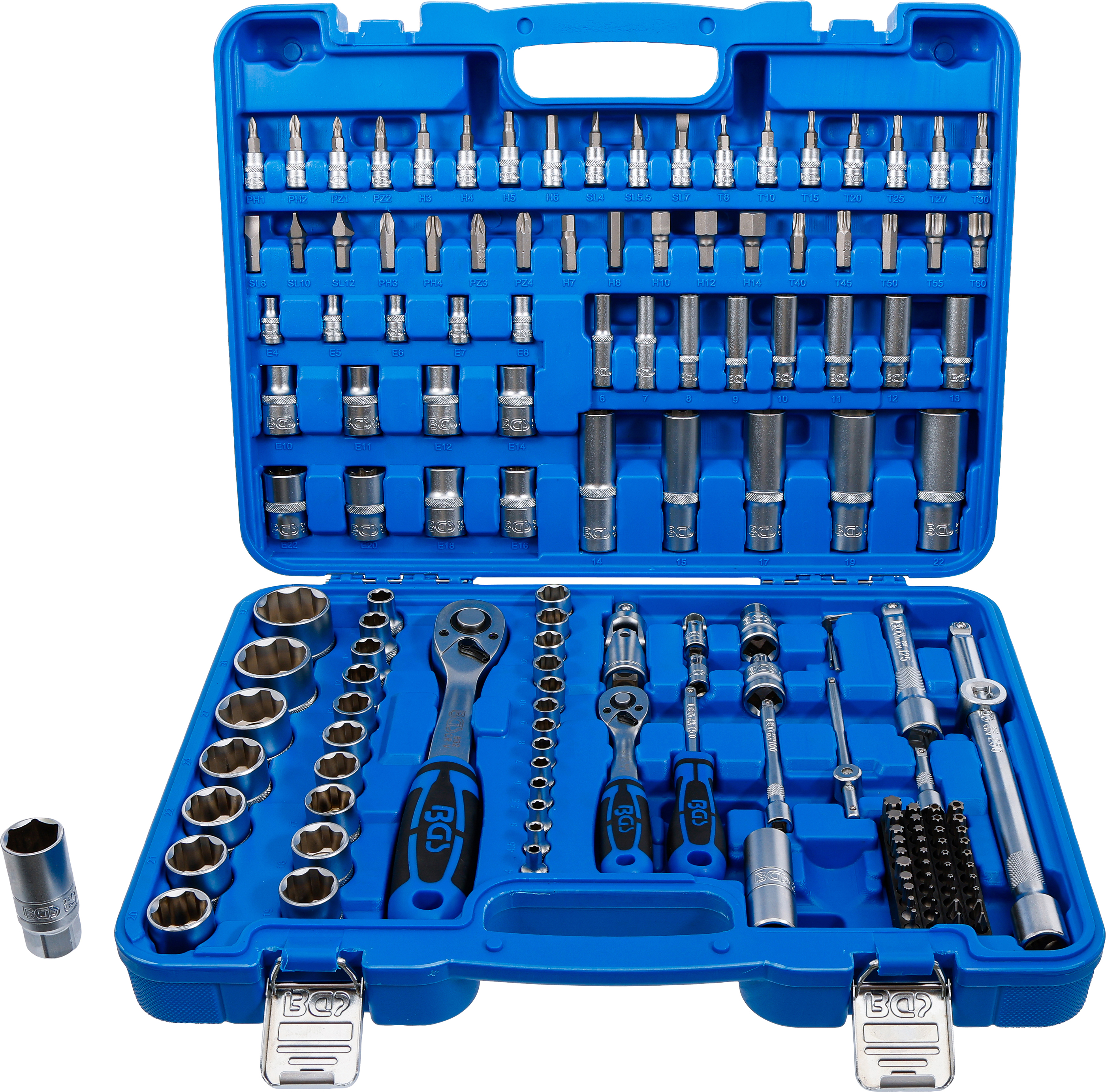 Hylsnyckel-sats vågprofil | 6,3 mm (1/4") / 12,5 mm (1/2") | 150 delar