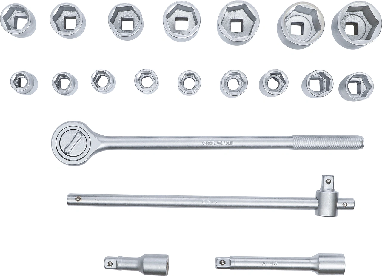 Hylsnyckel-sats | 20 mm (3/4") | 19 - 50 mm | 20 delar