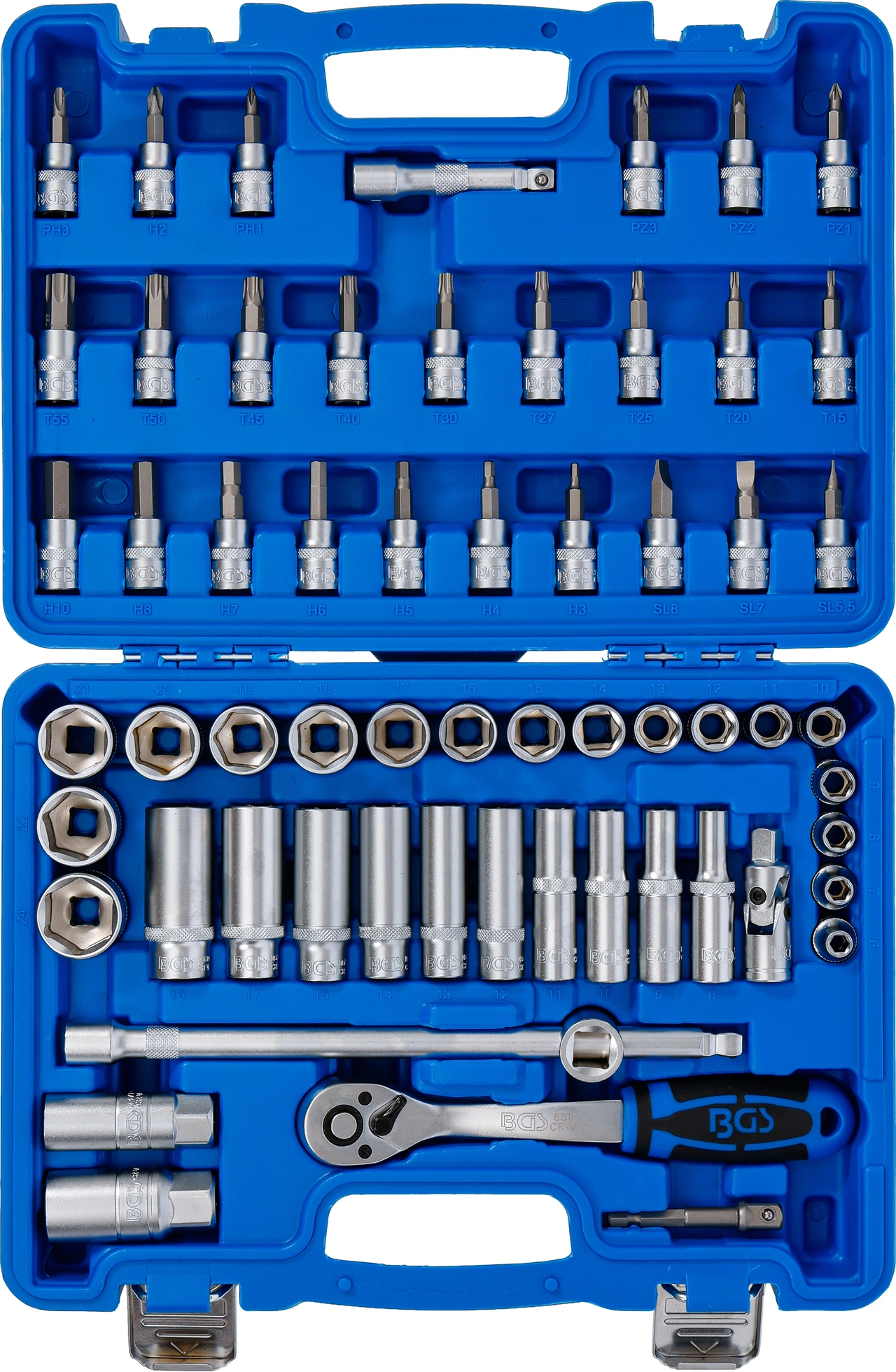 Hylsnyckel-sats Sexkant | 10 mm (3/8") | 61 delar