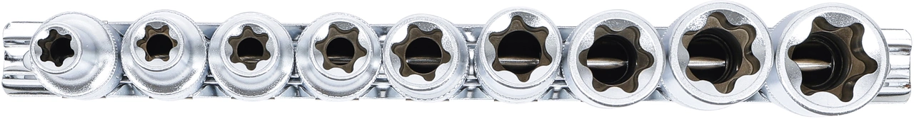 Hylsa-sats E-Profil, djup | 12,5 mm (1/2") | E10 - E24 | 9 delar