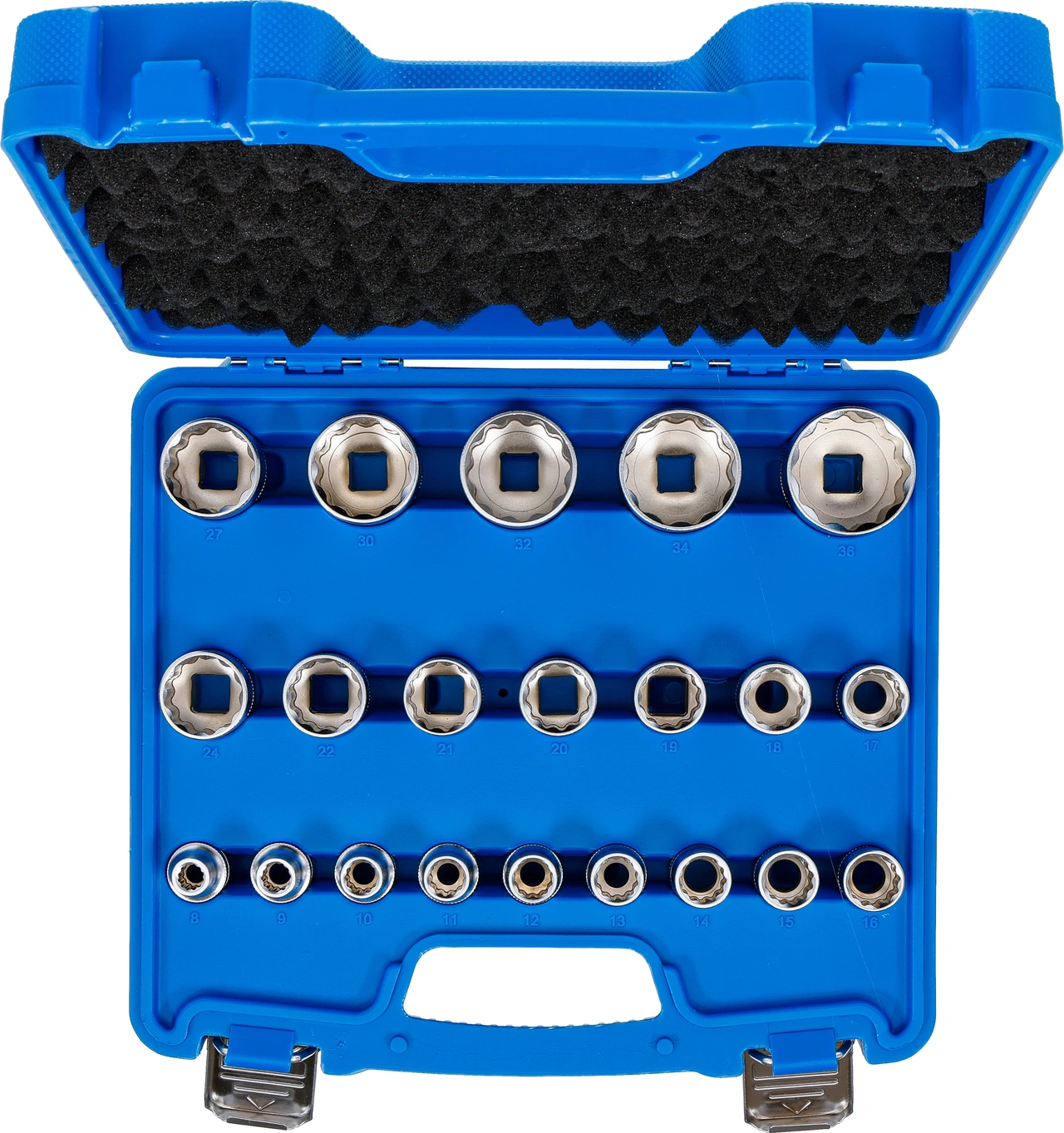 Hylsa-sats Tolvkant | 12,5 mm (1/2") | 8 - 36 mm | 21 delar