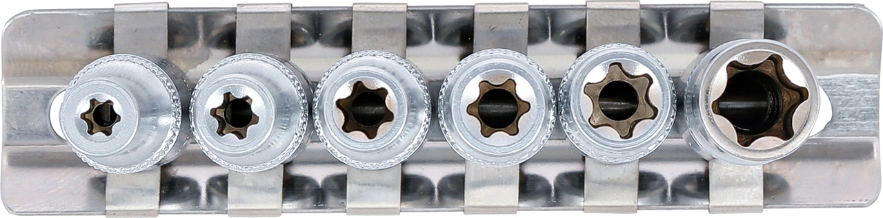 Hylsa-sats E-Profil, djup | 6,3 mm (1/4") | E4 - E10 | 6 delar