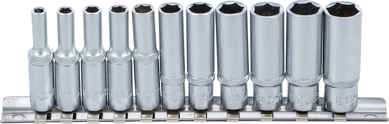 Hylsa-sats Sexkant, djup | 6,3 mm (1/4") | 4 - 13 mm | 11 delar