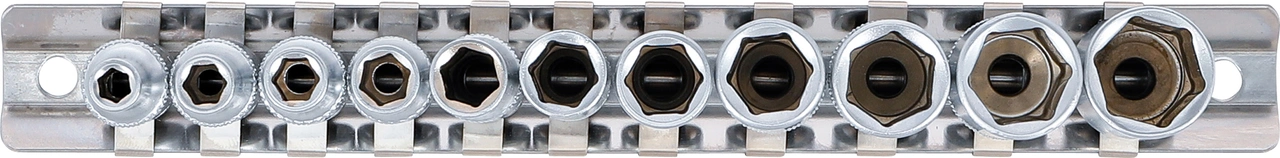 Hylsa-sats Sexkant, djup | 6,3 mm (1/4") | 4 - 13 mm | 11 delar