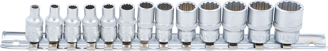 Hylsa-sats Tolvkant | 6,3 mm (1/4") | 4 - 14 mm | 13 delar