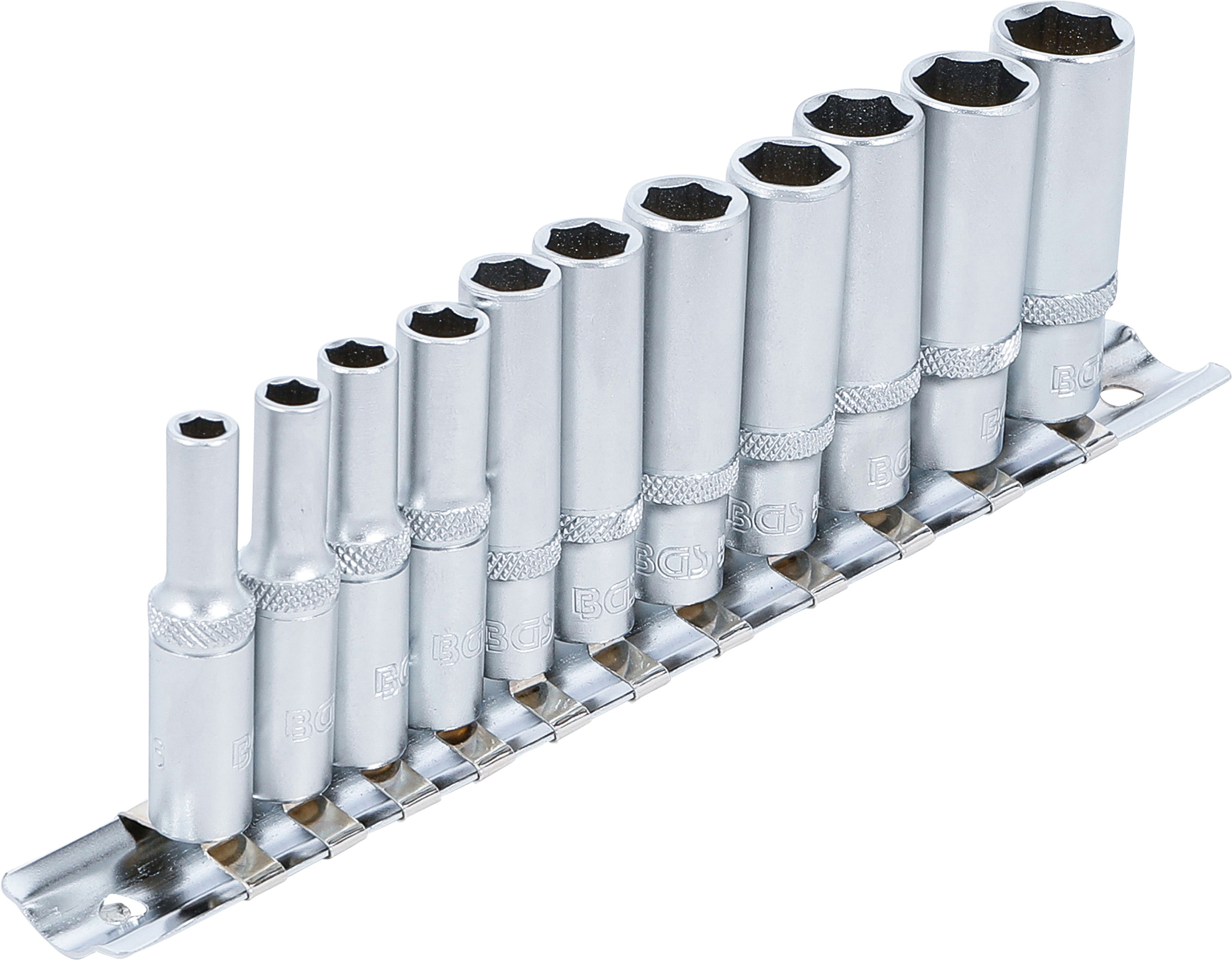 Hylsa-sats Sexkant, djup | 6,3 mm (1/4") | Tumsstorlekar | 11 delar