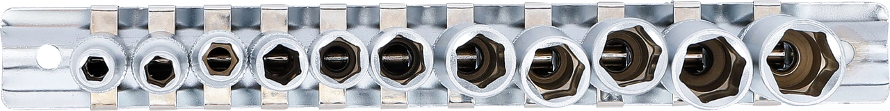 Hylsa-sats Sexkant, djup | 6,3 mm (1/4") | Tumsstorlekar | 11 delar