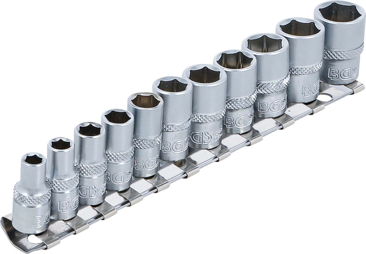 Hylsa-sats Sexkant | 6,3 mm (1/4") | Tumsstorlekar | 11 delar