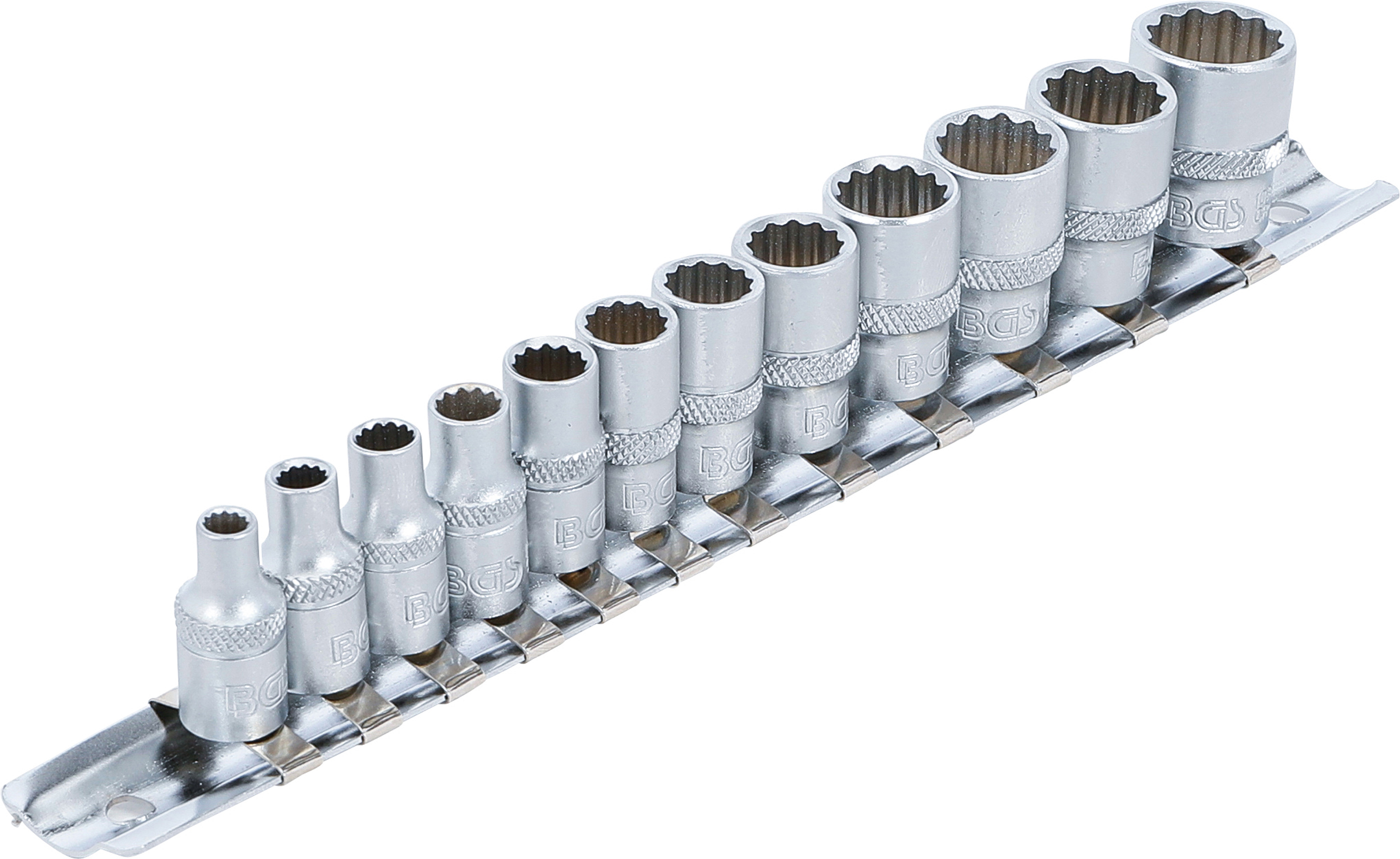 Hylsa-sats Tolvkant | 6,3 mm (1/4") | Tumsstorlekar | 12 delar