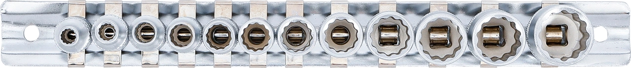 Hylsa-sats Tolvkant | 6,3 mm (1/4") | Tumsstorlekar | 12 delar