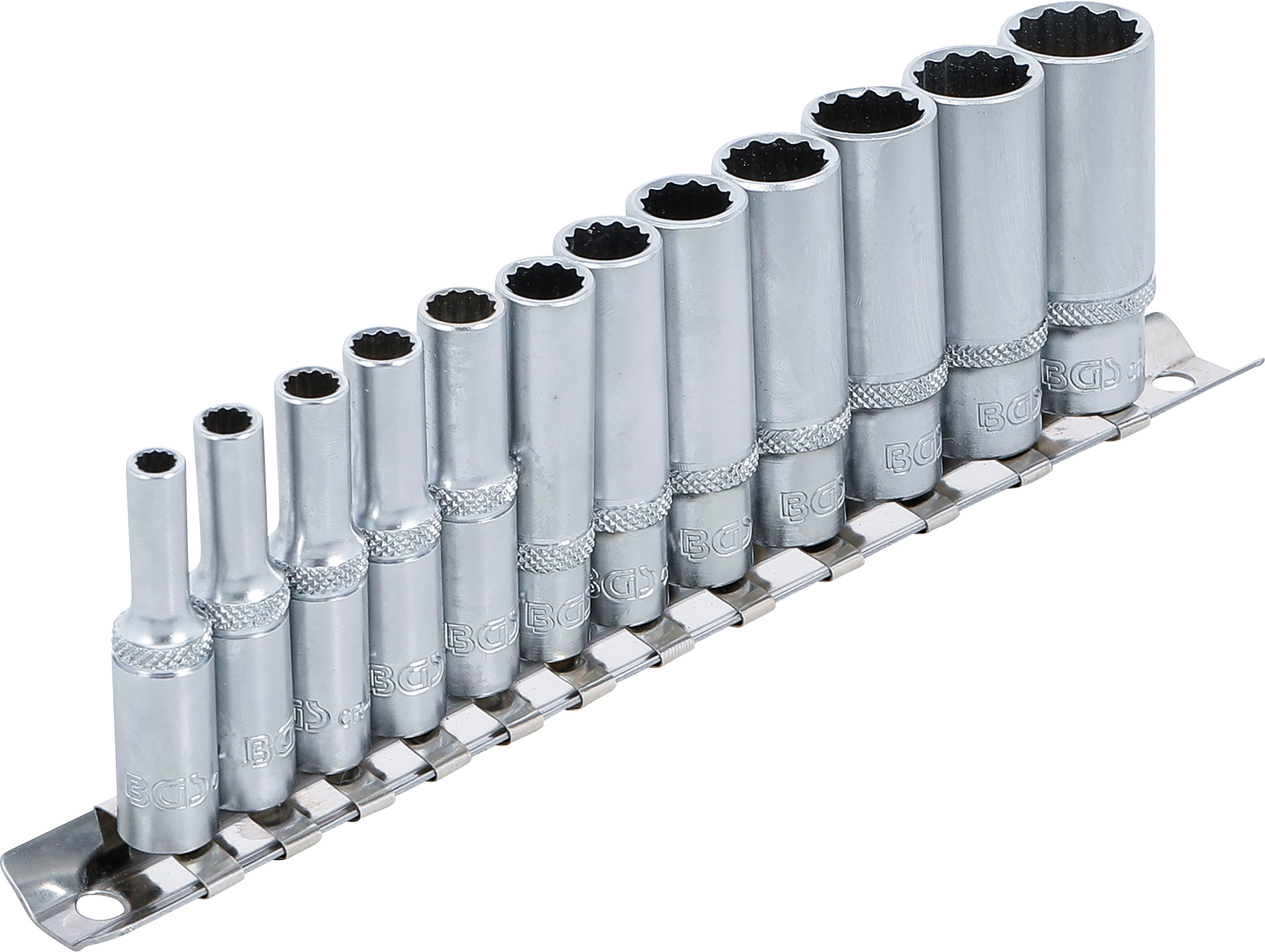 Hylsa-sats Tolvkant, djup | 6,3 mm (1/4") | Tumsstorlekar | 12 delar