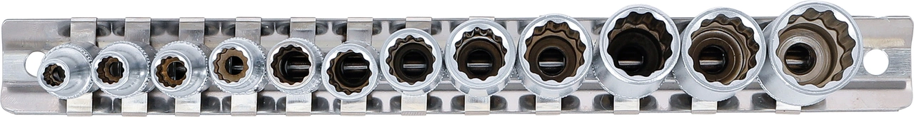 Hylsa-sats Tolvkant, djup | 6,3 mm (1/4") | Tumsstorlekar | 12 delar