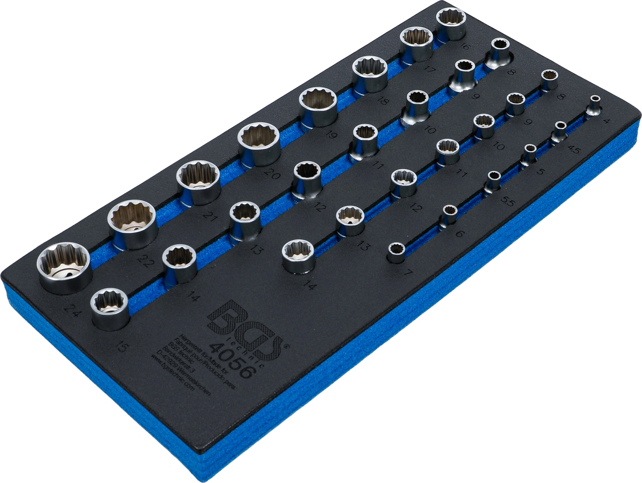 Verkstadsvagninlägg 1/3: Hylsor | Tolvkant | 6,3 mm (1/4") / 12,5 mm (1/2") | 29 delar