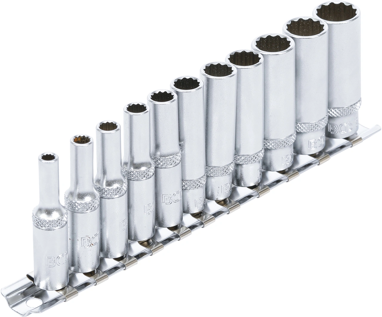 Hylsa-sats Tolvkant, djup | 6,3 mm (1/4") | 4 - 13 mm | 11 delar