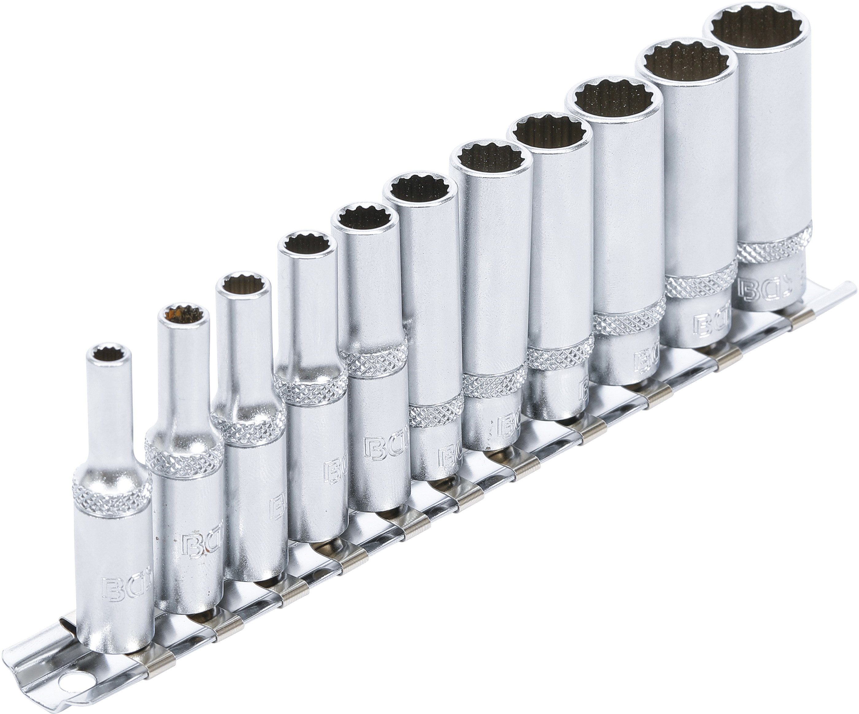 Hylsa-sats Tolvkant, djup | 6,3 mm (1/4") | 4 - 13 mm | 11 delar