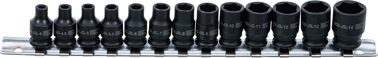 Krafthylsa-sats Sexkant | 6,3 mm (1/4") | 4 - 14 mm | 13 delar