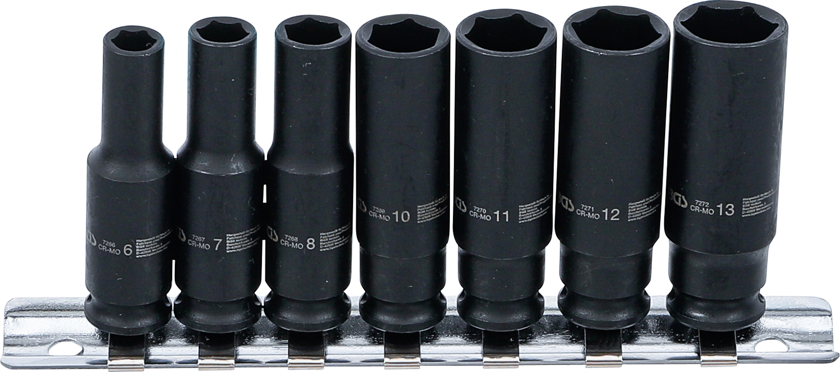 Krafthylsa-sats Sexkant, djup | 6,3 mm (1/4") | 6 - 13 mm | 7 delar