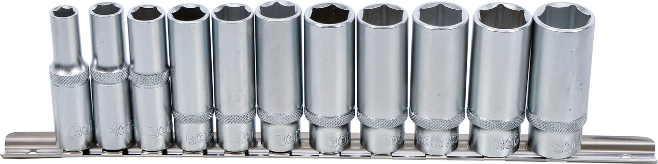 Hylsa-sats Sexkant, djup | 10 mm (3/8") | 8 - 19 mm | 11 delar