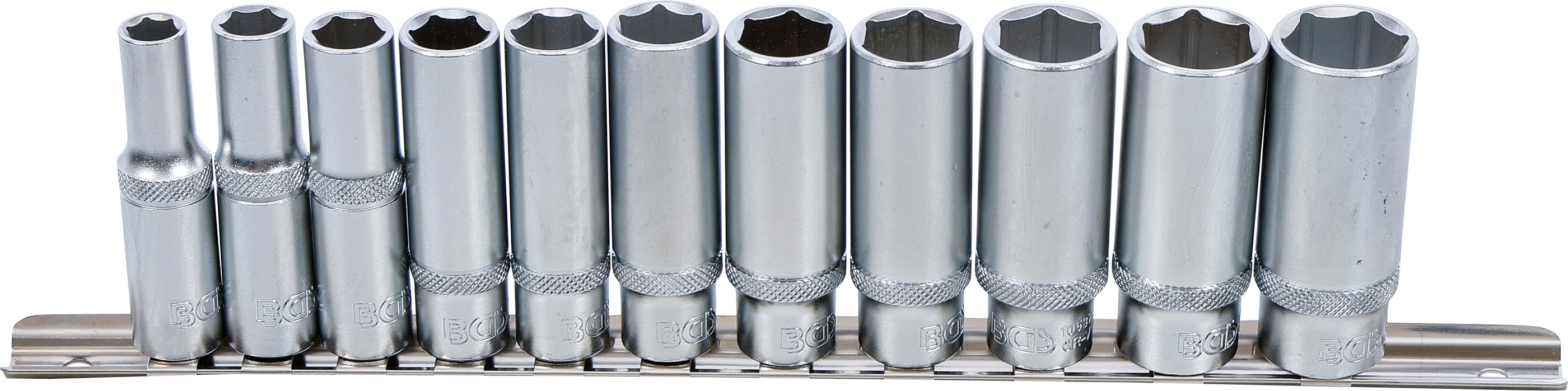 Hylsa-sats Sexkant, djup | 10 mm (3/8") | 8 - 19 mm | 11 delar