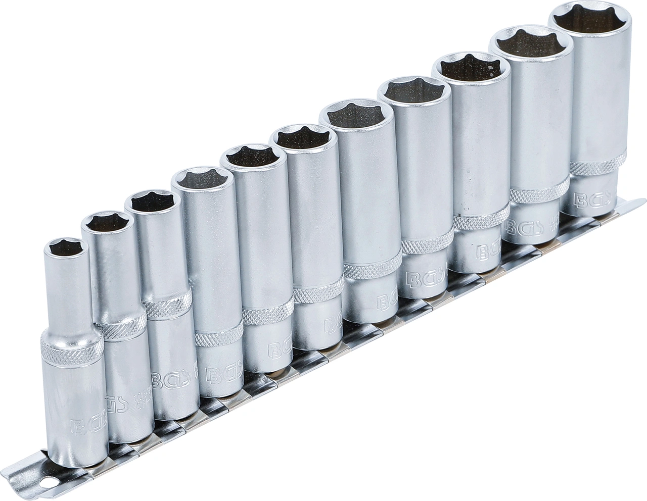 Hylsa-sats Sexkant, djup | 10 mm (3/8") | 8 - 19 mm | 11 delar