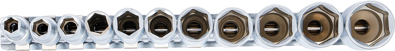 Hylsa-sats Sexkant, djup | 10 mm (3/8") | Tumsstorlekar | 11 delar