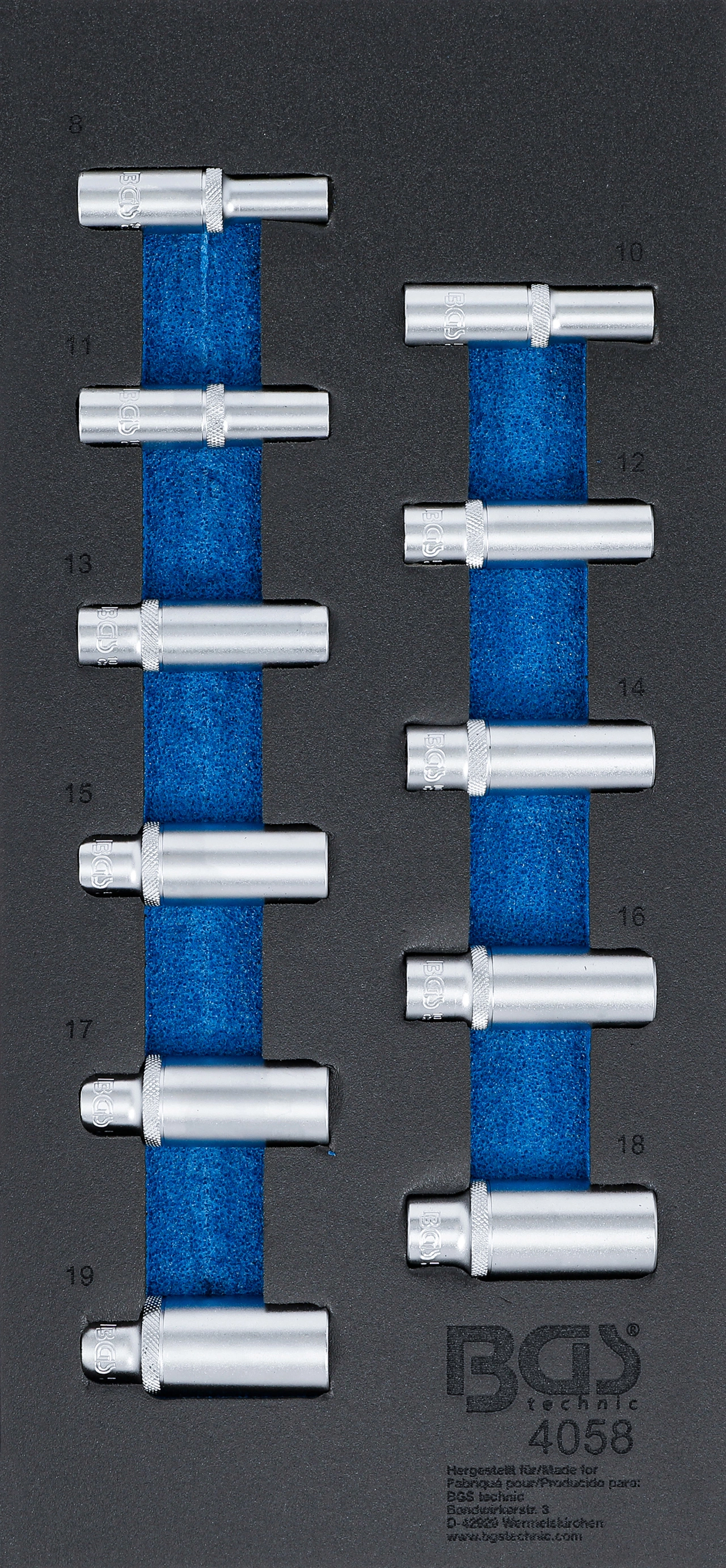 Verkstadsvagninlägg 1/3: Hylsor Sexkant | Sexkant | djup | 11 delar