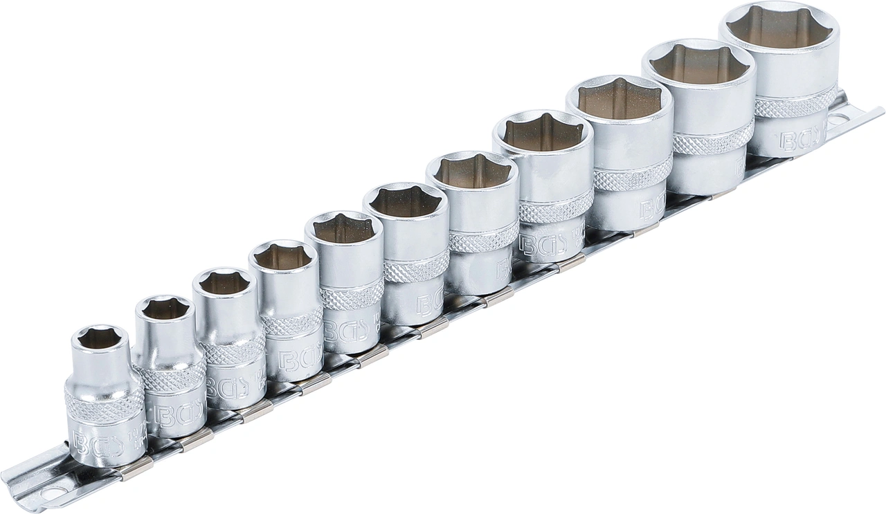 Hylsa-sats, Sexkant | 10 mm (3/8") | 5/16" - 7/8" | 11 delar