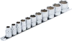 Hylsa-sats, Sexkant | 10 mm (3/8") | 5/16" - 7/8" | 11 delar