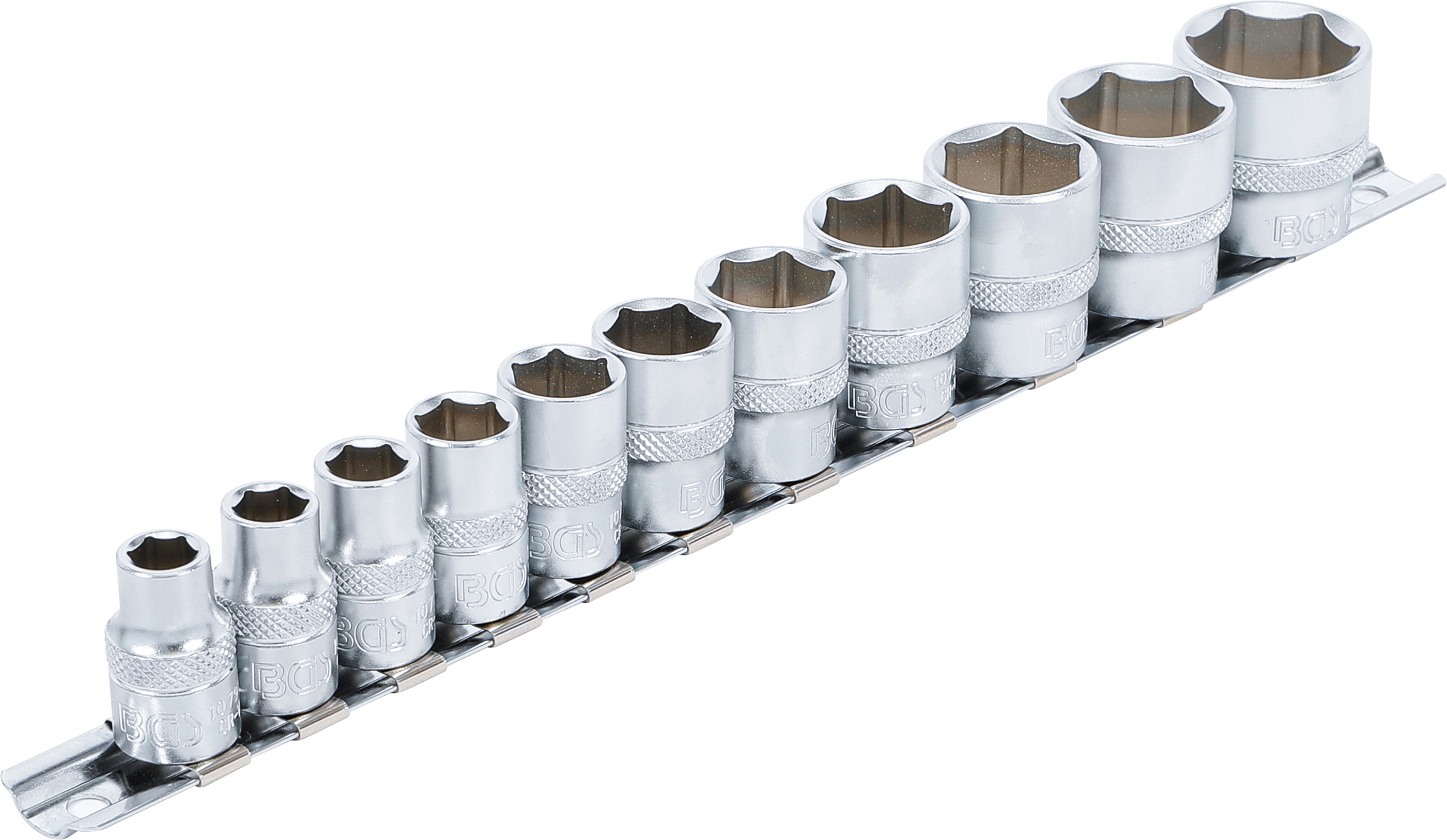 Hylsa-sats, Sexkant | 10 mm (3/8") | 5/16" - 7/8" | 11 delar