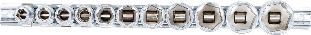 Hylsa-sats, Sexkant | 10 mm (3/8") | 5/16" - 7/8" | 11 delar