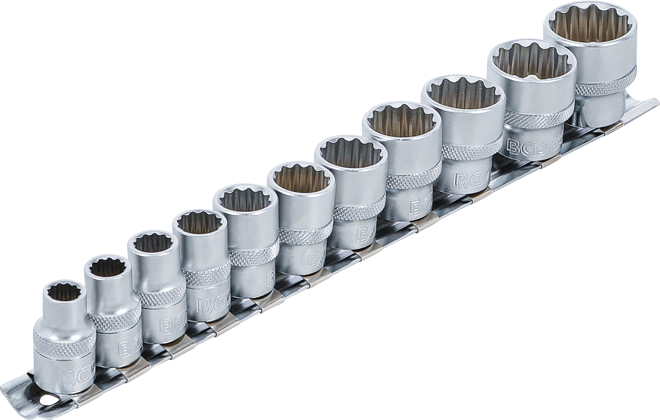 Hylsa-sats, Tolvkant | 10 mm (3/8") | Tumsstorlekar | 11 delar