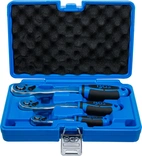 Omställbart Spärrhandtag-sats | Fintandad | 6,3 mm (1/4"), 10 mm (3/8"), 12,5 mm (1/2") | 3 delar