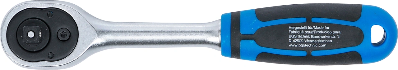 Omställbart spärrskaft | rakt utförande | fintandat | 6,3 mm (1/4")