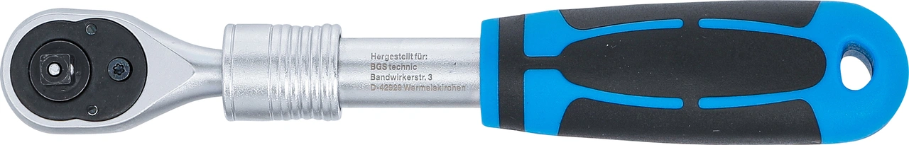 Omställbart Spärrhandtag, utdragbart | 6,3 mm (1/4") | 190 - 225 mm